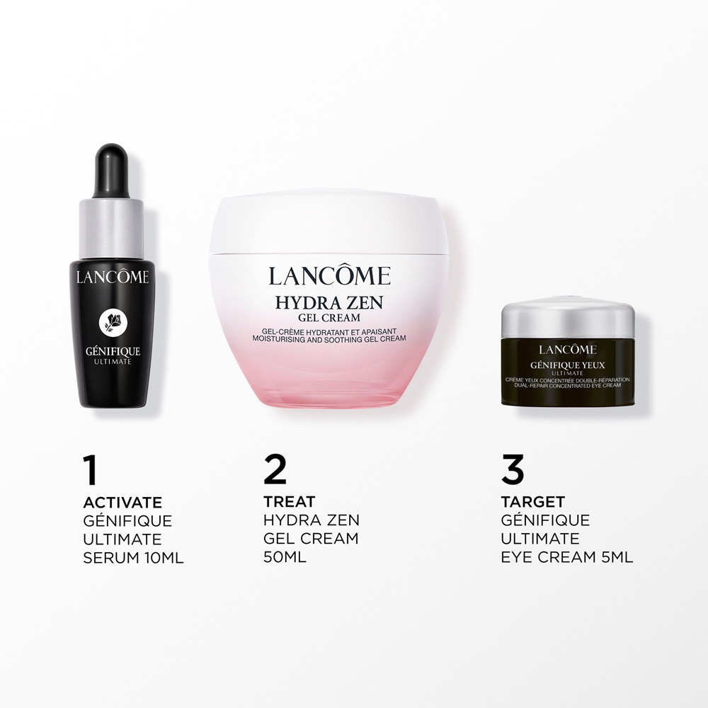 Lancôme Hydra Zen Gel Cream - Набор подарочный Lancome Hydra Zen Gel Cream: крем-гель, сыворотка и крем для кожи вокруг глаз — фото 2
