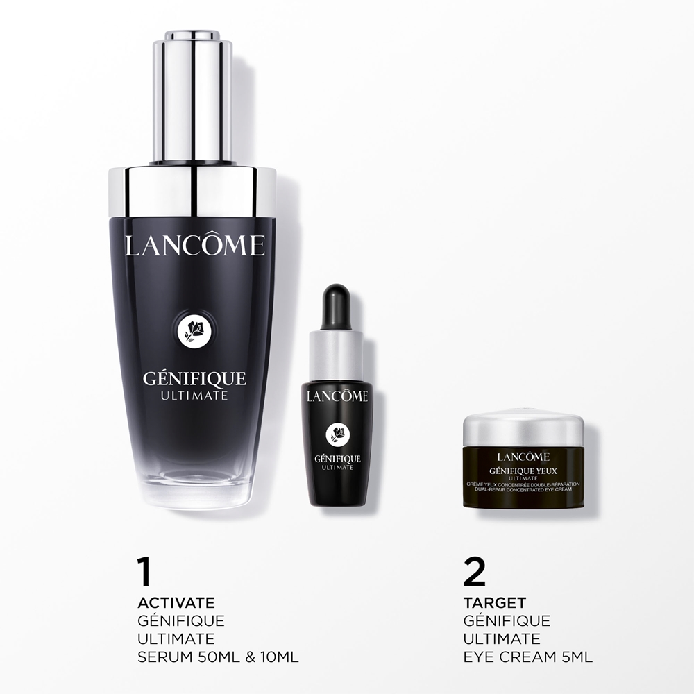 Lancôme Génifique Ultimate Serum - Набор подарочный Lancome Genifique Ultimate Serum: две укрепляющие сыворотки и крем для кожи вокруг глаз — фото 2