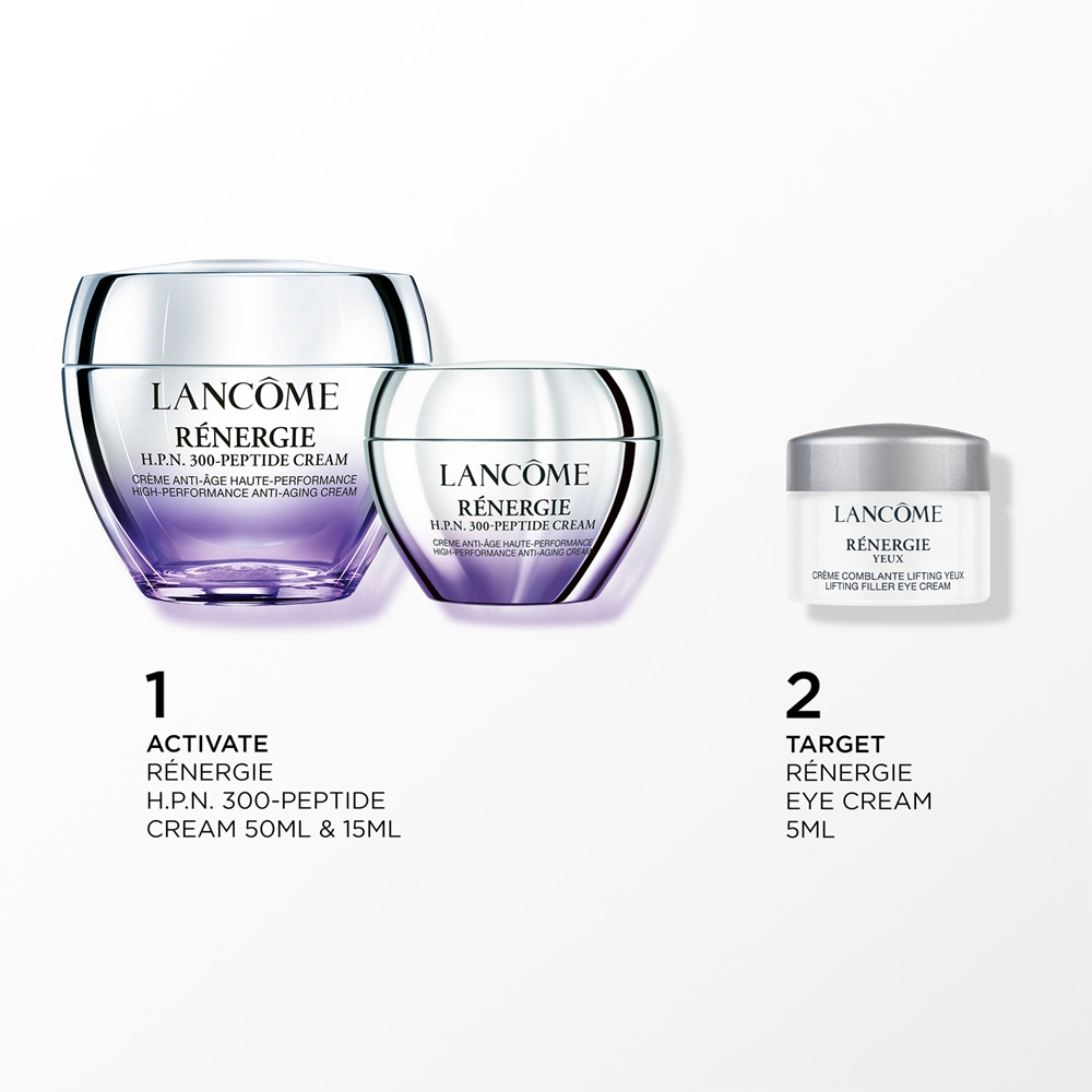 Lancôme Rénergie H.P.N. 300-Peptide Cream - Набор подарочный Lancome Renergie H.P.N. 300-Peptide Cream: два дневных крема против морщин и крем для кожи вокруг глаз — фото 2