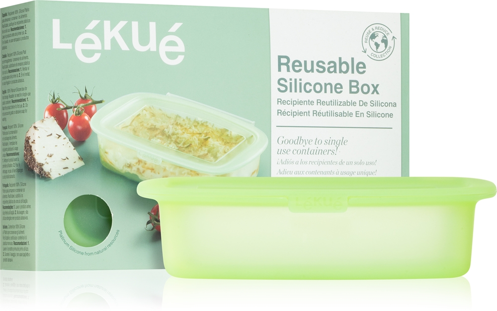 Lékué Platinum Silicone Deep Steam Case, Green, 1-2 People