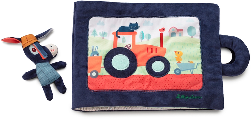 LILLIPUTIENS - Fabric Picture Book For Babies - The Farm - Interactive Awakening Book With Teething Ring And Fun Animals - First Book To Stimulate Babies From 6 Months - 83126