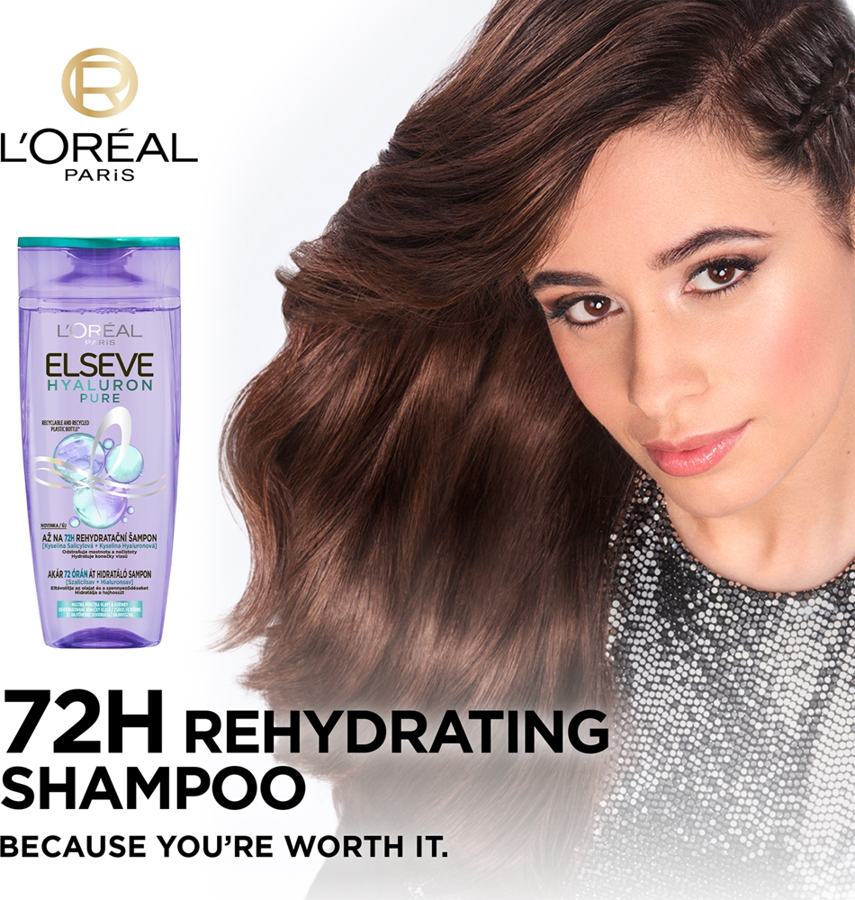 L’Oréal Paris Elseve Hyaluron Pure shampoing hydratant pour cuir chevelu gras et pointes sèches