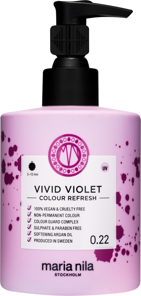 Маска оттеночная для волос Maria Nila Colour Refresh Vivid Violet, питательная, смываемая, wytrzyma 4 – 10 umyć 0.22 100 мл / wytrzyma 4 – 10 umyć 0.22 300 мл