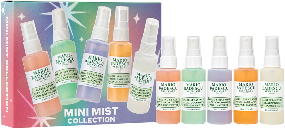 Набор спреев для лица Mario Badescu Mini Mist Collection, увлажнение и сияние, 5 шт. по 59 мл