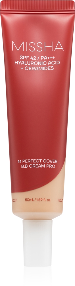 Тонирующий крем BB Missha M Perfect Cover BB Cream Pro, с эффектом сияния, 50 мл, оттенок #27