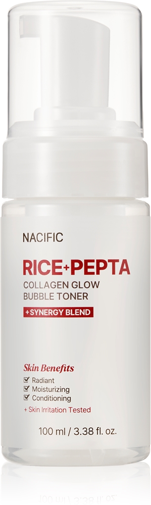Тоник для лица Nacific Rice + Pepta Collagen Glow Bubble Toner увлажняющий, для сияния, 100 мл