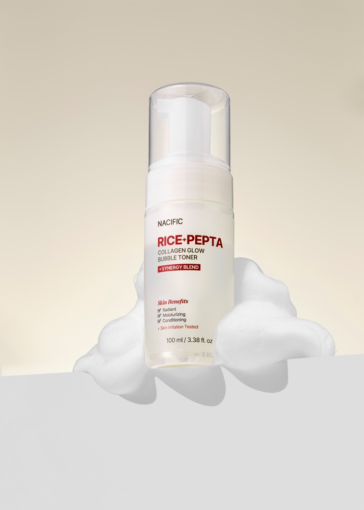 Тоник для лица Nacific Rice + Pepta Collagen Glow Bubble Toner увлажняющий, для сияния, 100 мл — фото 3