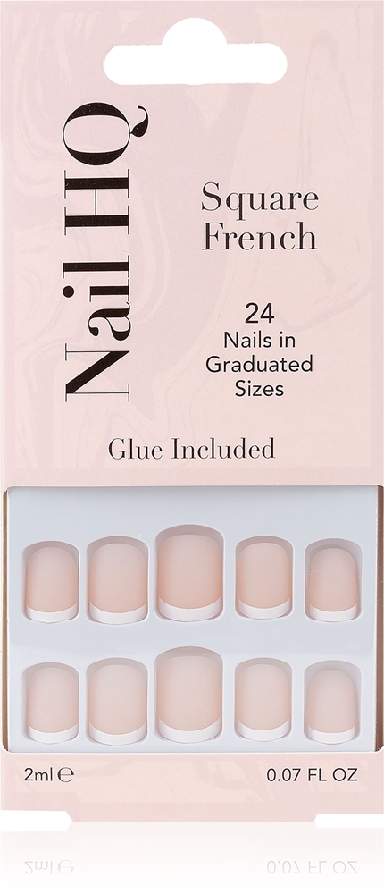 Nail HQ Square French - Искусственные ногти, 24 шт