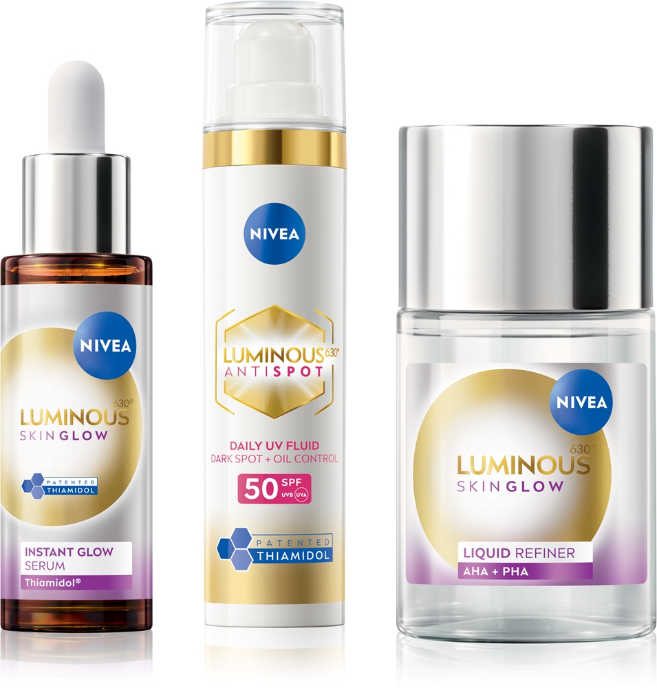 Набор косметики для лица NIVEA Luminous, разглаживающее средство и дневной крем SPF 50, 1 шт