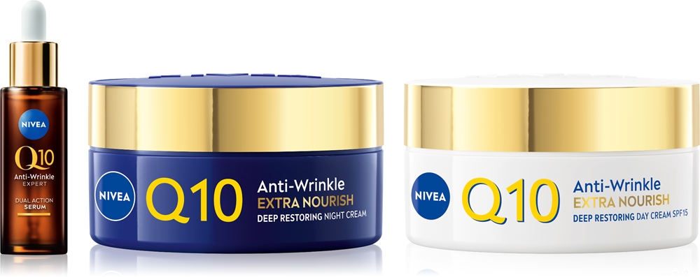 Набор косметики для лица NIVEA Q10, дневной и ночной крем против морщин, 1 шт