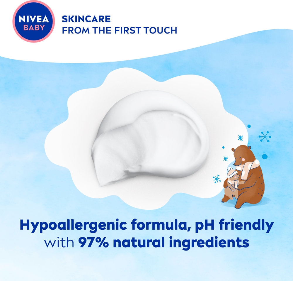 NIVEA BABY Viso & Corpo Crema Soffice 200ml, Crema corpo bambini idratante e nutriente, Crema viso neonato con Latte di Mandorla e Vitamine, Crema corpo neonato contro disidratazione e secchezza