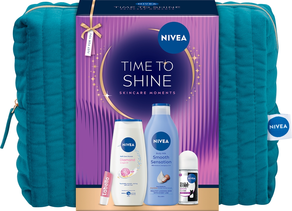 Набор косметики для тела NIVEA Time to Shine подарочный, молочко для тела, гель для душа, антиперспирант