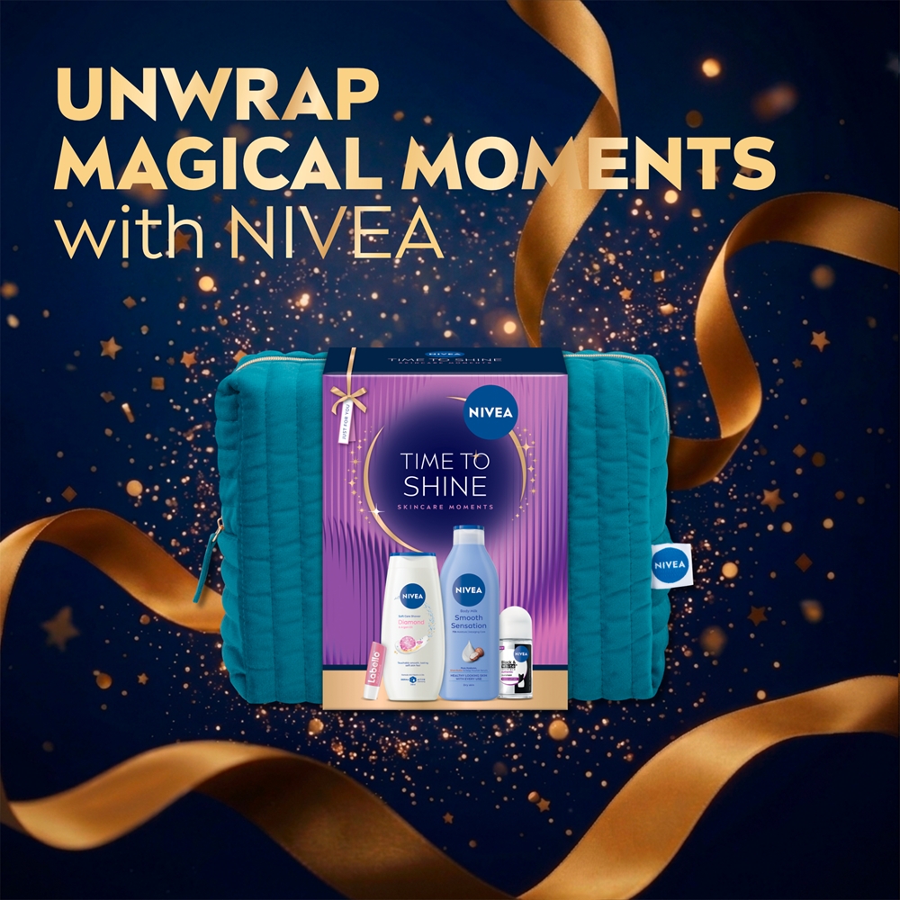 Набор косметики для тела NIVEA Time to Shine подарочный, молочко для тела, гель для душа, антиперспирант — фото 2