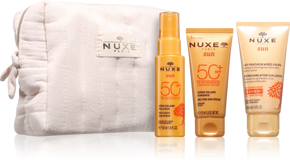 Набор солнцезащитной косметики Nuxe Sun My Suncare Essentials, SPF 50, с косметичкой, 1 шт