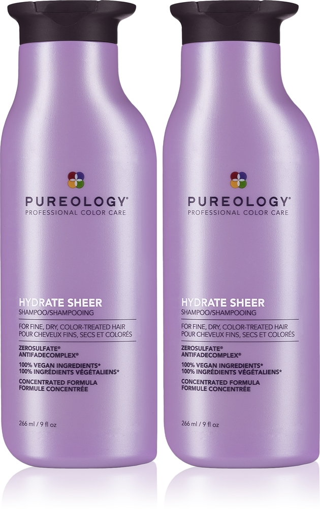 Набор Pureology Hydrate Sheer shampoo Duopack лёгкий увлажняющий шампунь для чувствительных волос, 2 x 266 мл