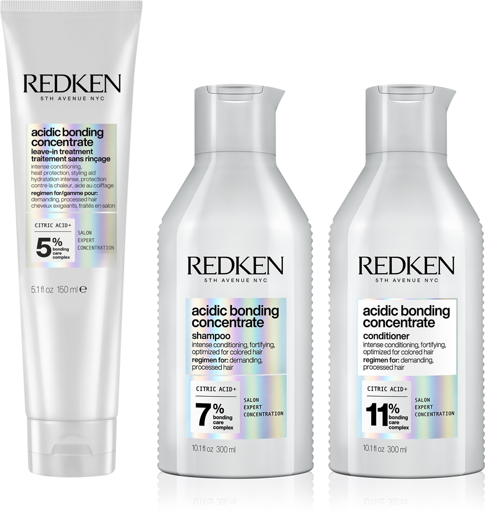 Набор для ухода за волосами Redken Acidic Bonding Concentrate, шампунь, кондиционер и несмываемый уход, 1 шт