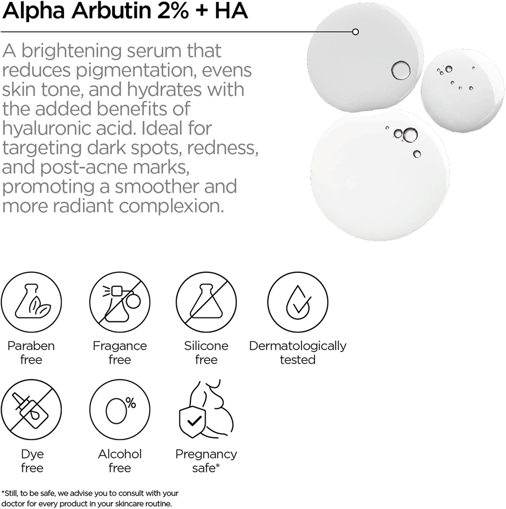 Revox B77 JUST Alpha Arbutin 2% + HA Lysnende serum til ansigt og hals ...