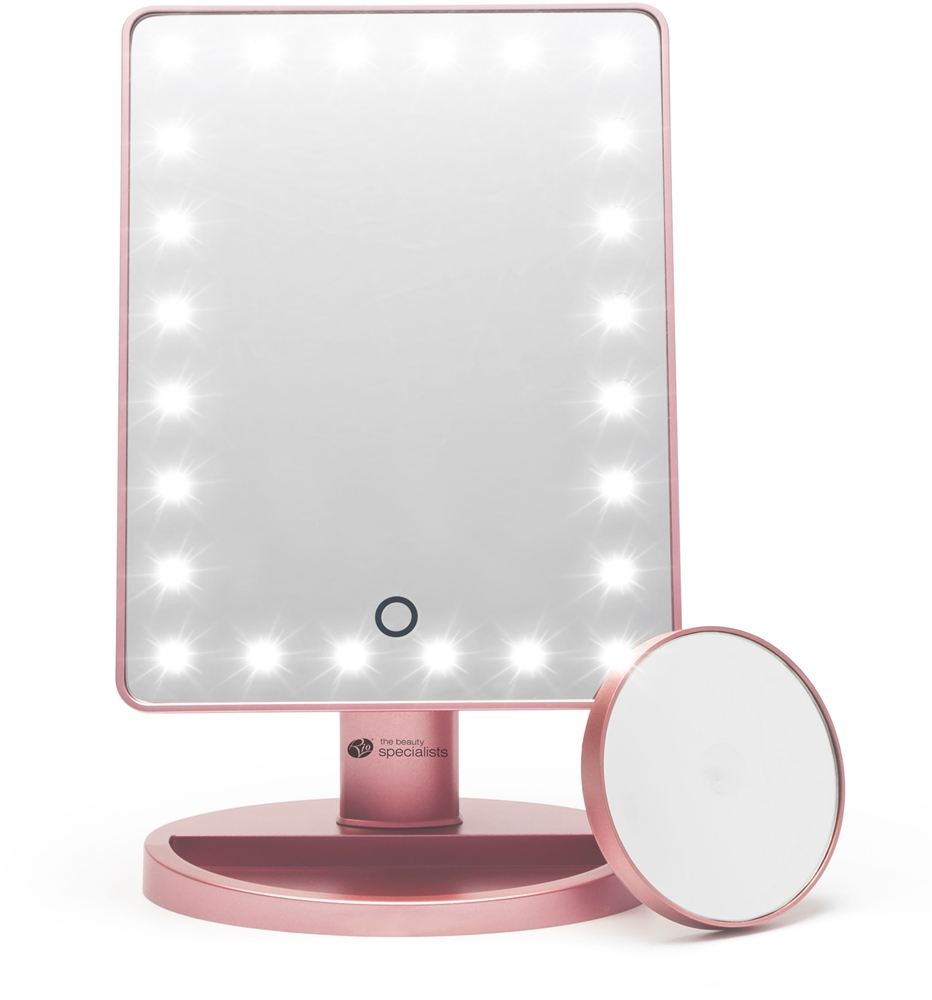 Зеркало для макияжа RIO 24 LED Mirror косметическое, классическое и увеличительное, 1 шт