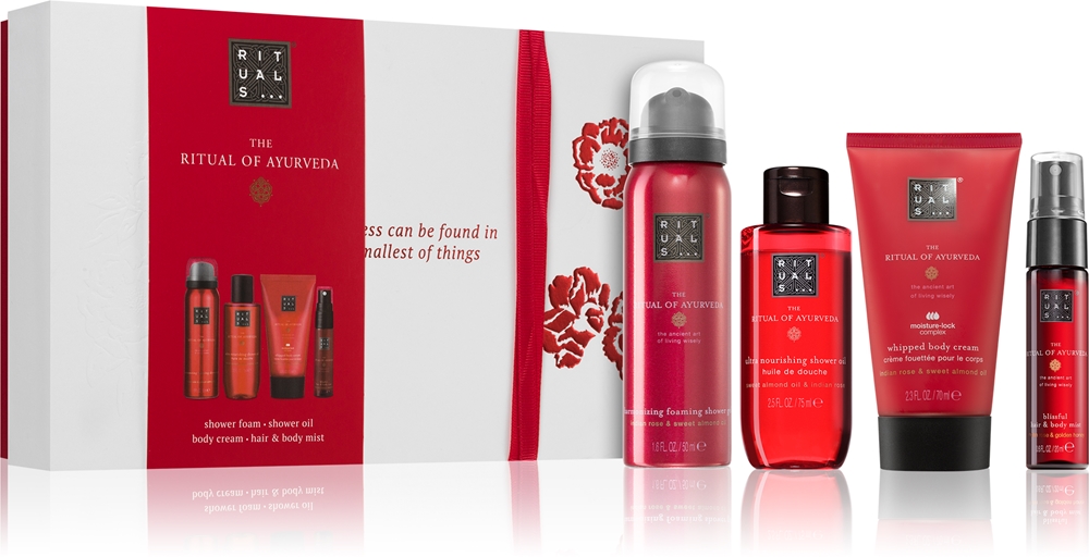 Подарочный набор RITUALS The Ritual Of Ayurveda: масло для душа, пенка для душа, спрей для тела, крем для тела