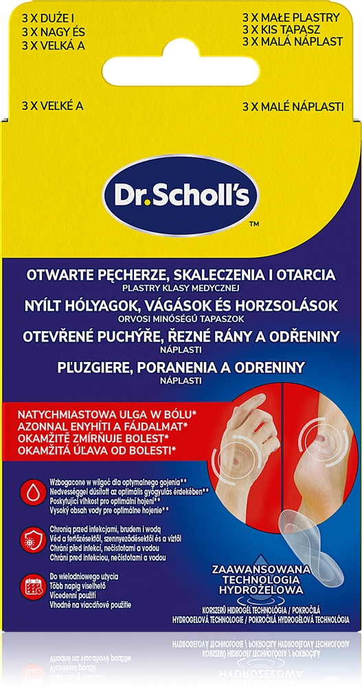Пластырь гидроактивный Scholl Dr. Scholl's Open Blisters, Cuts and Abrasions, для мозолей и ссадин, прозрачный, 2 упаковки по 3 шт