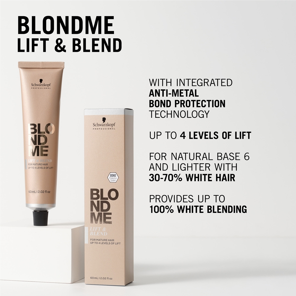 Крем-осветлитель для волос Schwarzkopf Professional Blondme Lift Blend, оттенки блонд, 60 мл, оттенок Ash — фото 7