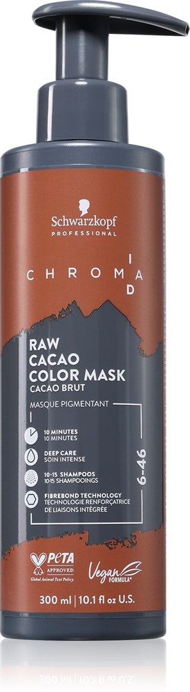 Тонирующая маска для волос Schwarzkopf Professional Chroma ID Color Mask, обновляющая или меняющая оттенок, 300 мл, оттенок 6-46 Raw Cacao