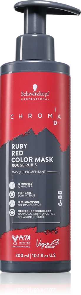 Тонирующая маска для волос Schwarzkopf Professional Chroma ID Color Mask, обновляющая или меняющая оттенок, 300 мл, оттенок 6-88 Ruby Red