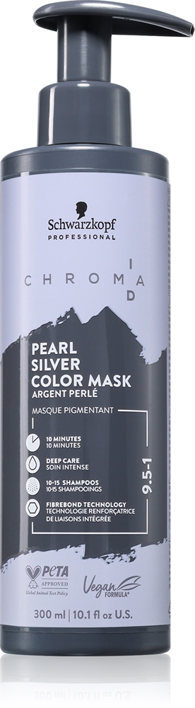 Тонирующая маска для волос Schwarzkopf Professional Chroma ID Color Mask, обновляющая или меняющая оттенок, 300 мл, оттенок 9.5-1 Pearl Silver