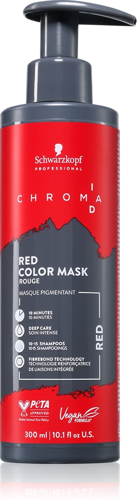 Тонирующая маска для волос Schwarzkopf Professional Chroma ID Color Mask, обновляющая или меняющая оттенок, 300 мл, оттенок Red