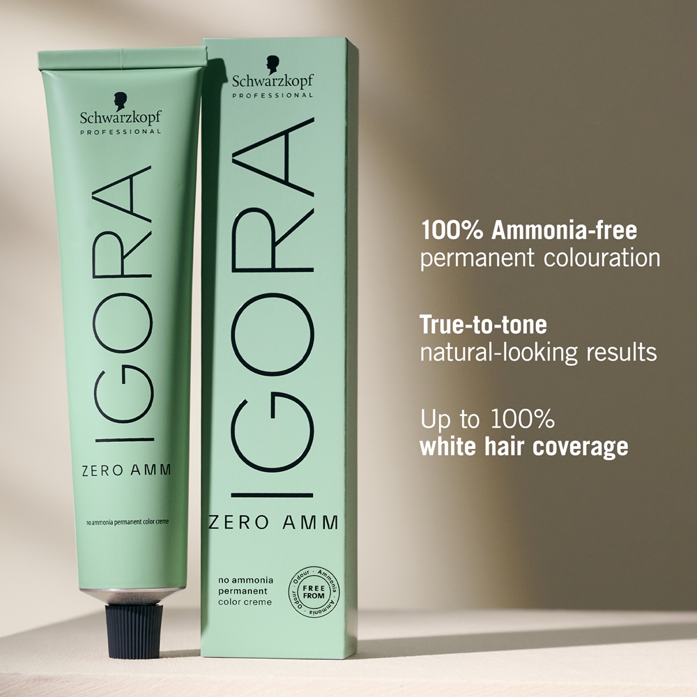 Стойкая крем-краска для волос Schwarzkopf Professional IGORA ZERO AMM, натуральный эффект, 60 мл, оттенок 6-06 — фото 4