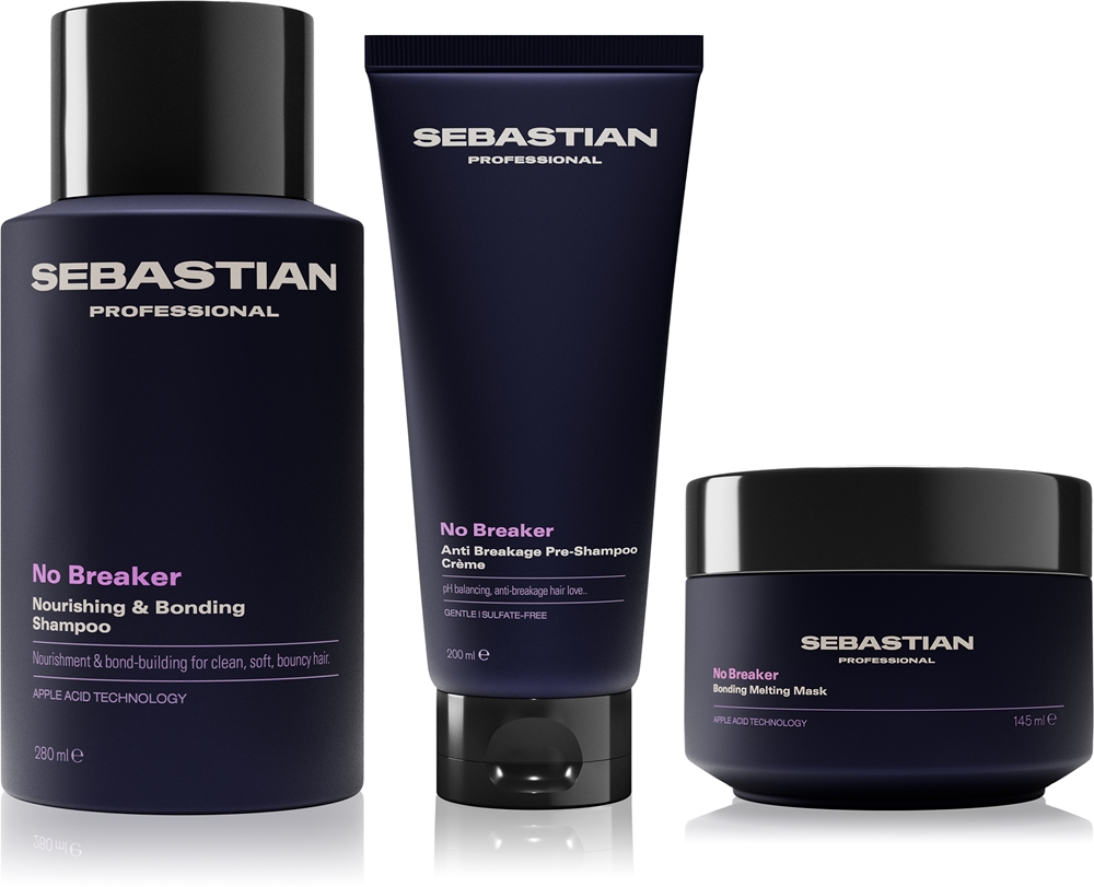 Набор для волос Sebastian Professional No.Breaker Bundle для укрепления волос, средство перед мытьём, шампунь и маска, 3 шт