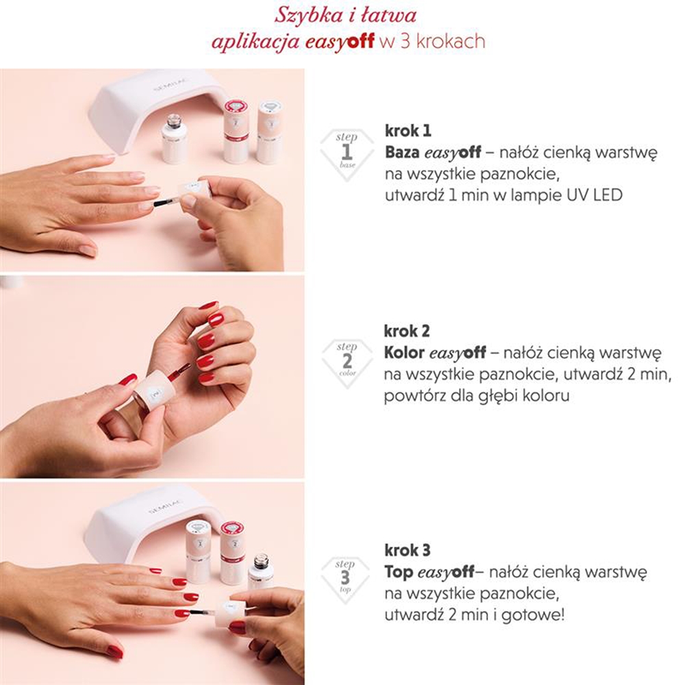 Топ для ногтей Semilac Easy Off Step 3 защитный, глянцевый, 7 мл — фото 2