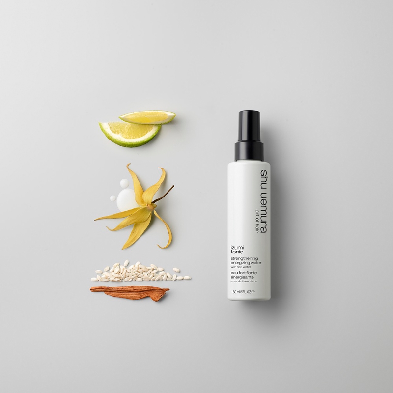 Несмываемый кондиционер-спрей для волос Shu Uemura Izumi Tonic восстанавливающий, против ломкости, 45 мл / 150 мл — фото 3