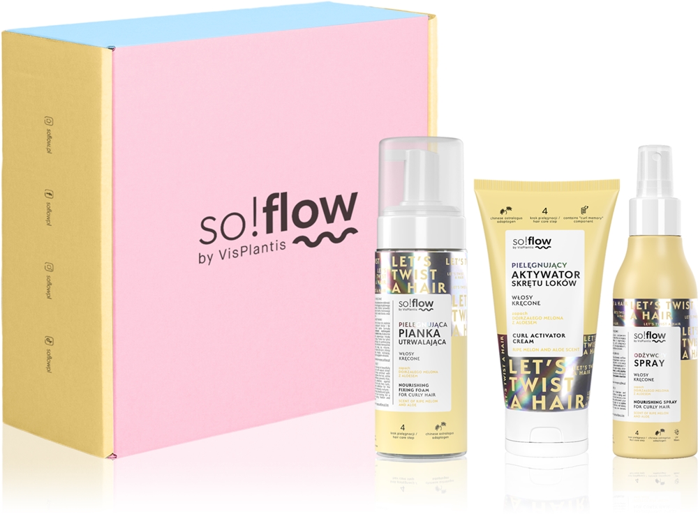 Подарочный набор для вьющихся волос so!flow Curl Styling Protection Set, активатор завитка, пенка и спрей