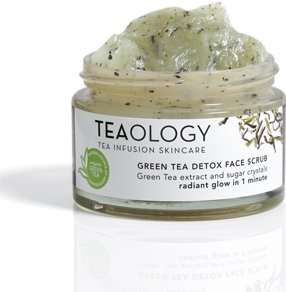 Teaology Cleansing Green Tea Detox Face Scrub Barojošs cukura pīlings ...