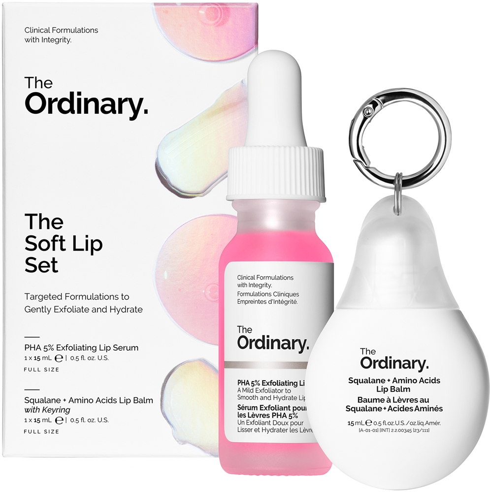 Набор для ухода за губами The Ordinary Holiday The Soft Lip Set, бальзам и отшелушивающая сыворотка, 1 шт