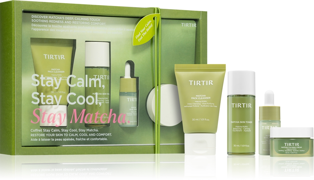 Набор для ухода за кожей лица TIRTIR Matcha Set с мини-версиями средств, увлажняющий, 1 шт