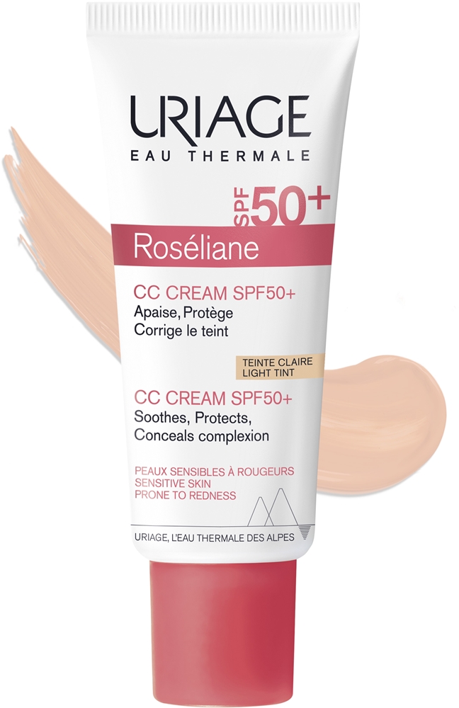 Крем CC Uriage Roseliane SPF 50+ тонирующий, для чувствительной кожи с покраснениями, 40 мл, оттенок Light Tint — фото 2