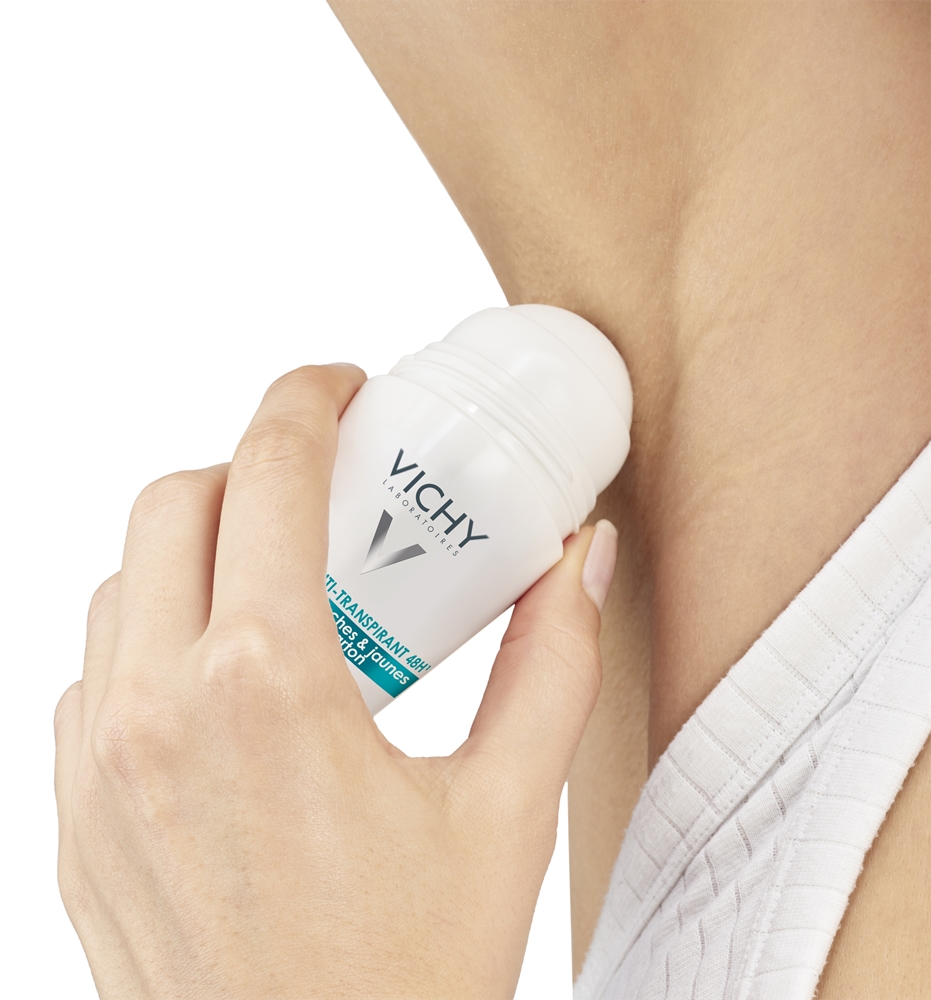 Vichy Deodorant 48h 48Hr Anti Perspirant, No White Marks & Yellow