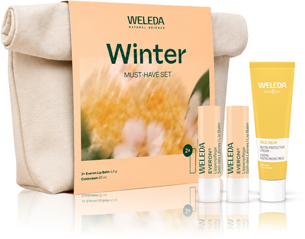 Набор косметики Weleda Winter Must-Have защитный крем Cold Cream и бальзам для губ Everon, подарочный
