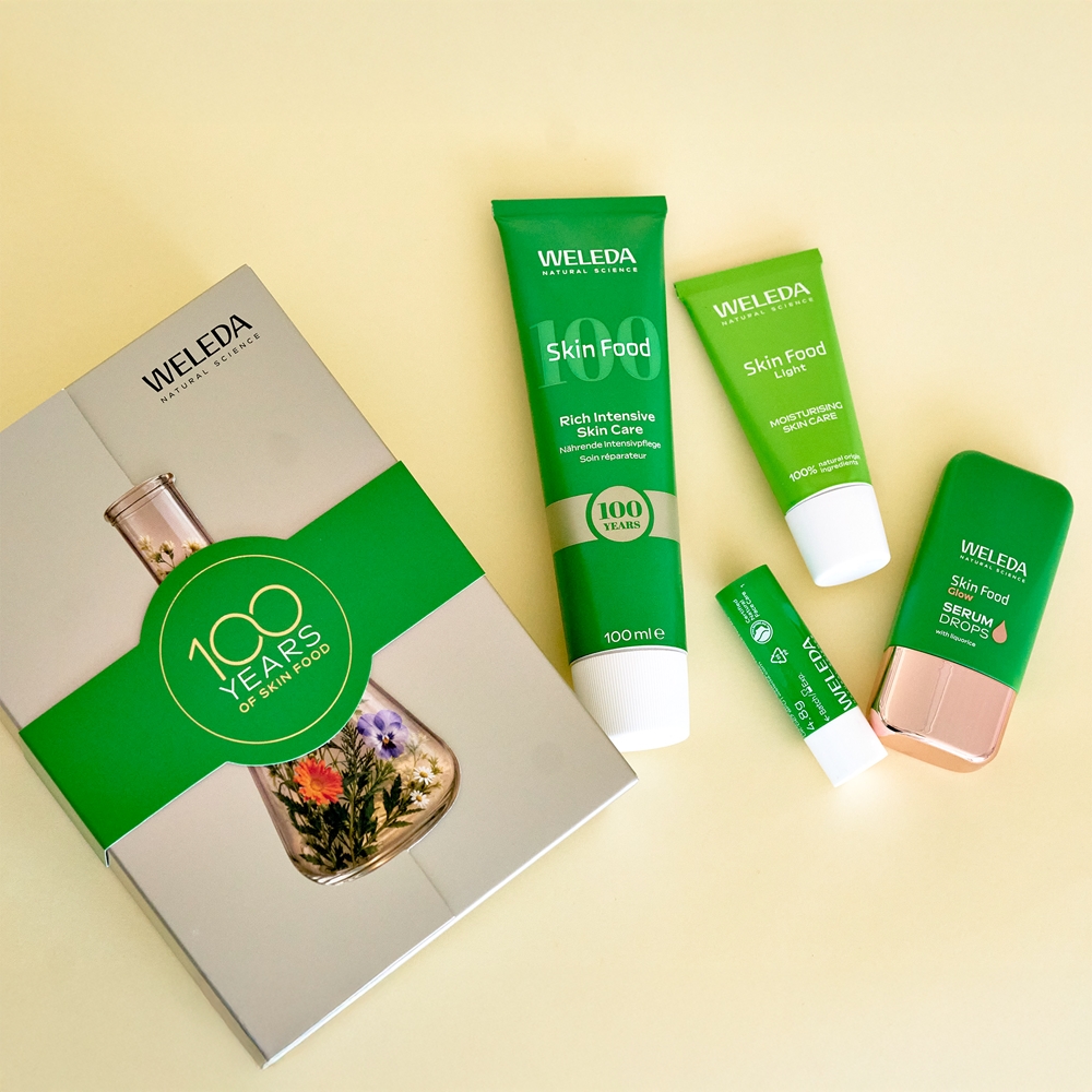 Набор косметики Weleda Skin Food 100 Years кремы, сыворотка и бальзам для губ, подарочный — фото 2