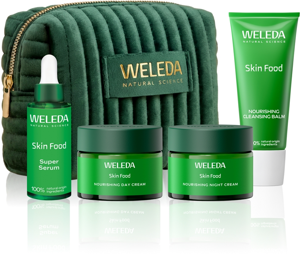 Набор для ухода за лицом Weleda Skin Food Face Care Ritual, кремы, сыворотка и очищающий бальзам