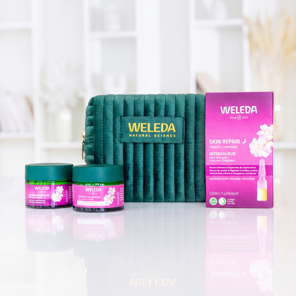 Набор косметики для лица Weleda Wild Rose Renewal Ritual дневной и ночной крем, интенсивный уход, подарочный — фото 2