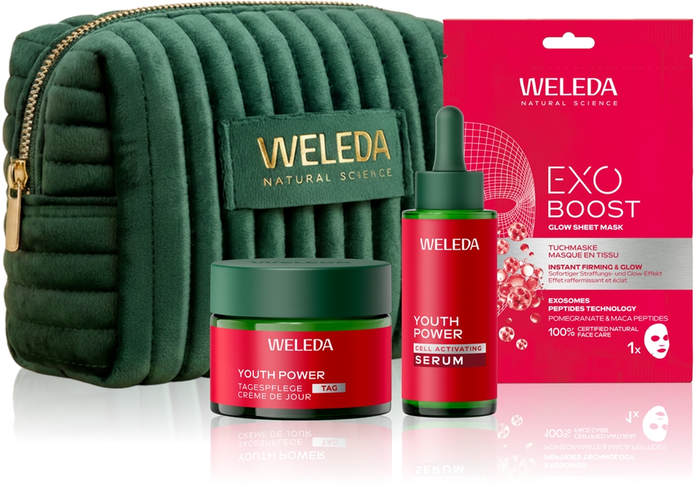 Набор для ухода за лицом Weleda Astaxanthin Radiance Ritual, крем, сыворотка и тканевая маска