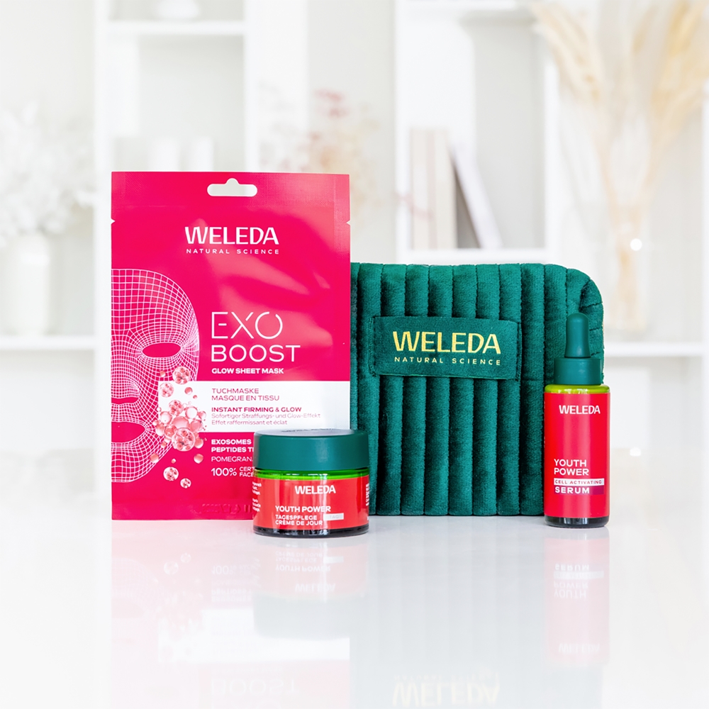 Набор для ухода за лицом Weleda Astaxanthin Radiance Ritual, крем, сыворотка и тканевая маска — фото 2