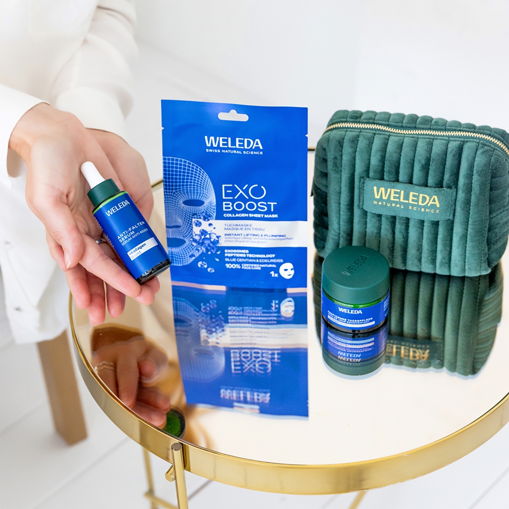 Набор для ухода за лицом Weleda Blue Gentian Radiance Ritual, крем, сыворотка и тканевая маска — фото 3