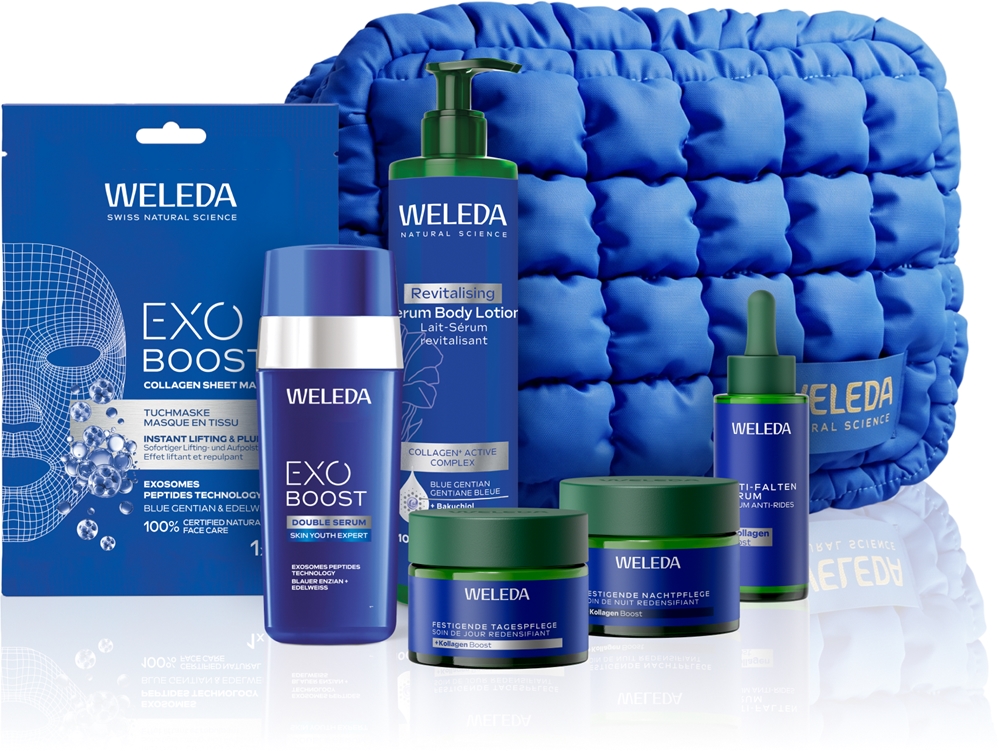 Набор для ухода за лицом и телом Weleda Blue Gentian Renewal Ritual, кремы, сыворотки и тканевая маска