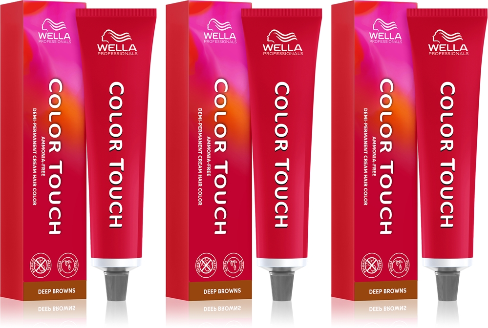 Набор краски для волос Wella Professionals Color Touch Deep Browns, тёмно-коричневые оттенки, 3 × 60 мл