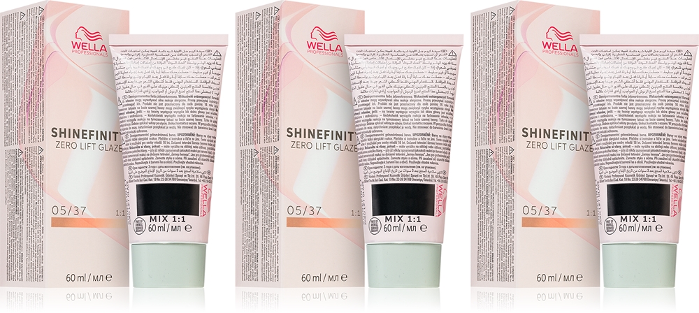 Набор демиперманентной краски для волос Wella Professionals Shinefinity Zero Lift Glaze, 3 × 60 мл