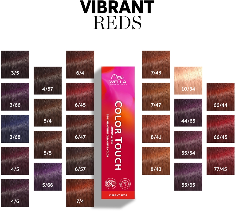 Полуперманентная краска для волос Wella Professionals Color Touch Vibrant Reds красная, с покрытием седины, 60 мл — фото 5
